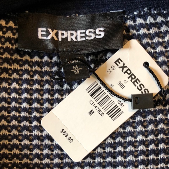 EXPRESS Size Medium Funnelneck Pullover Graphic WoolBlend Sweatshirt Soft $70NEW - Picture 11 of 12